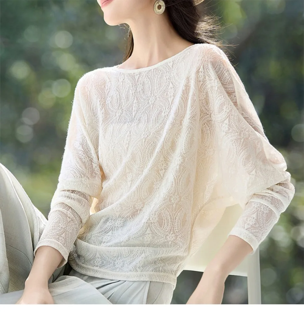 Ivory Lace Dolman Top