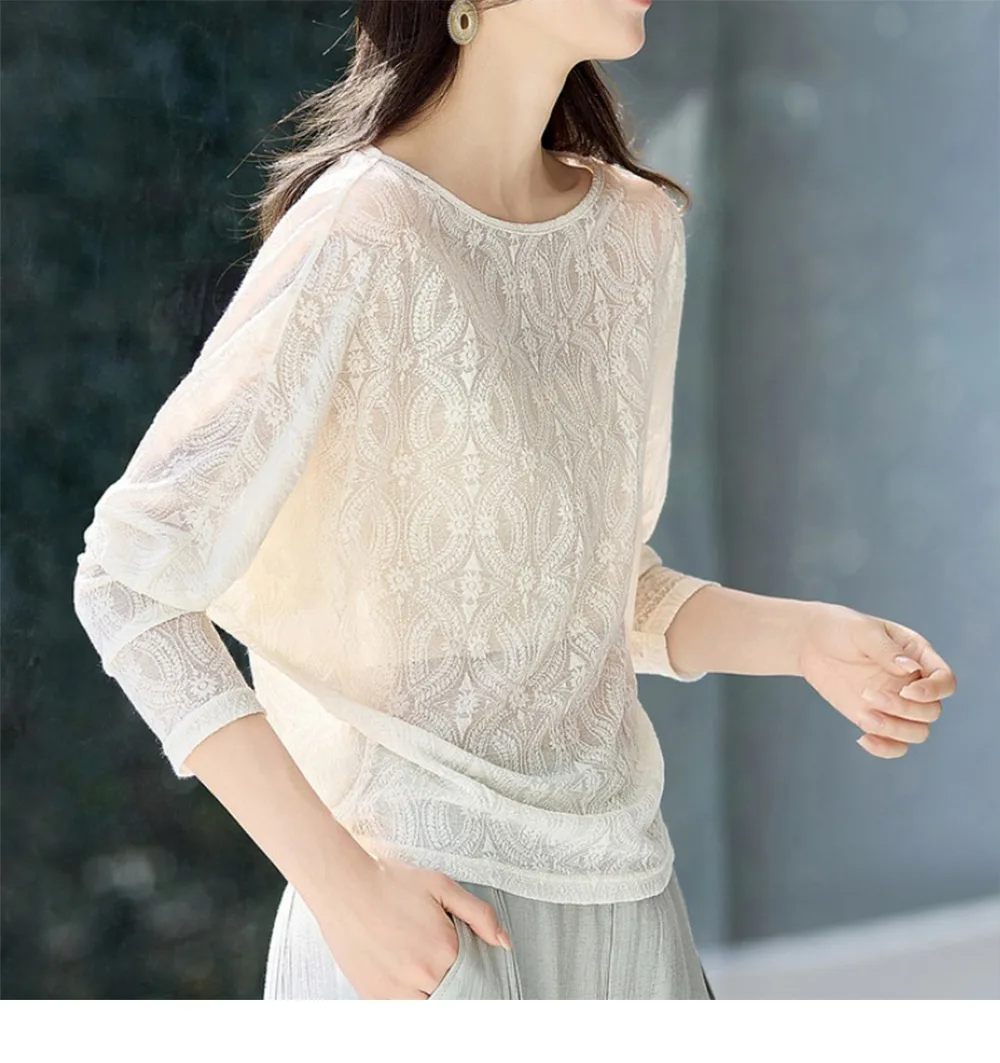 Ivory Lace Dolman Top