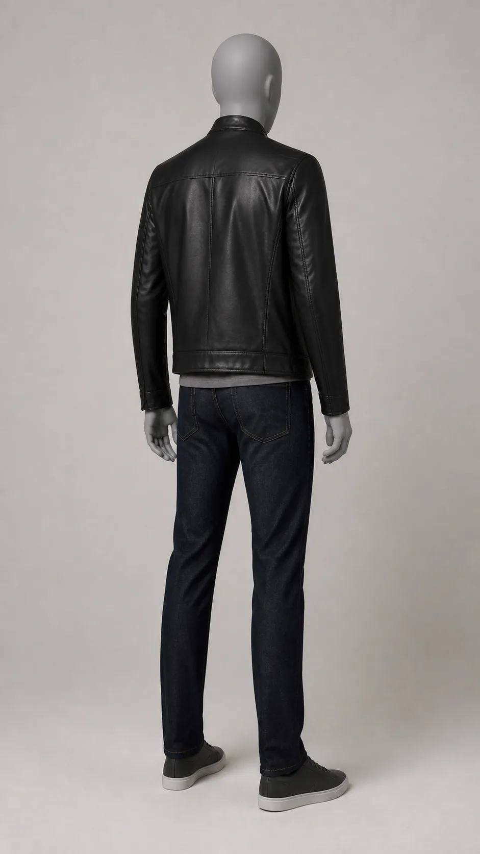 Black Leather Denim Set